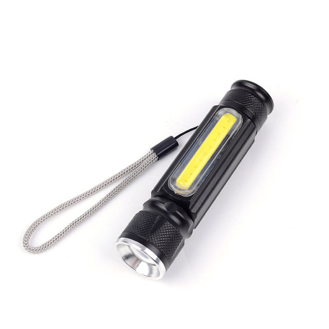 Multifunctional LED Flashlight USB Rechargeable battery Powerful T6 torch Side COB Light design Flashlight tail magnet WorkLight - PanasiaMarine.Com