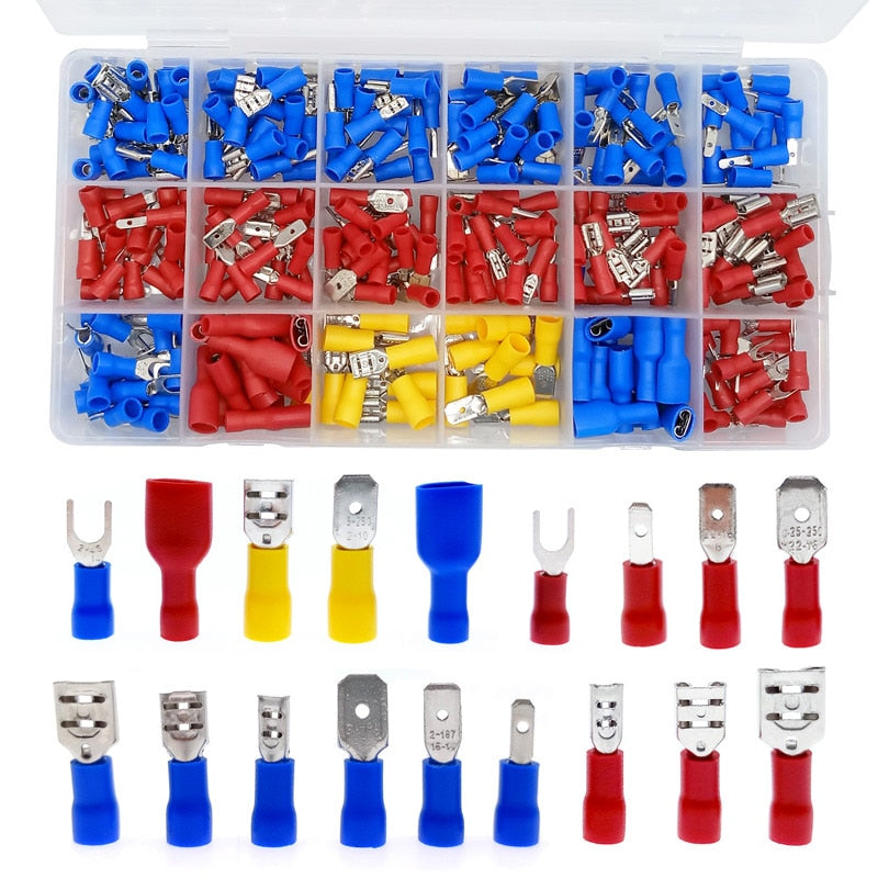 Free Shipping 330pcs Assorted Full Insulated Fork U-type Set Terminals  Connectors Assortment Kit Electrical Crimp Spade Ring - PanasiaMarine.Com