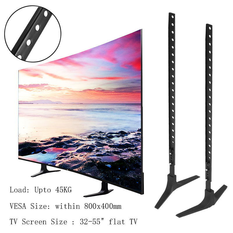 LEORY TV Stand Base Alloy+ Steel Plasma LCD Flat Screen Universal Table Top Pedestal Mount 32-55" Height Adjustable Easy Install - PanasiaMarine.Com