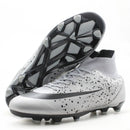 MAULTBY Men's Black Orange High Ankle AG Sole Outdoor Cleats Football Boots Shoes Soccer Cleats