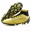 MAULTBY Men's Black Orange High Ankle AG Sole Outdoor Cleats Football Boots Shoes Soccer Cleats