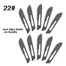 10 pc 20#--23# Carbon Steel Surgical Scalpel Blades + 1pc 4# Handle Scalpel DIY Cutting Tool PCB Repair Animal Surgical Knife