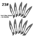 10 pc 20#--23# Carbon Steel Surgical Scalpel Blades + 1pc 4# Handle Scalpel DIY Cutting Tool PCB Repair Animal Surgical Knife