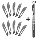 10 pc 20#--23# Carbon Steel Surgical Scalpel Blades + 1pc 4# Handle Scalpel DIY Cutting Tool PCB Repair Animal Surgical Knife