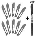10 pc 20#--23# Carbon Steel Surgical Scalpel Blades + 1pc 4# Handle Scalpel DIY Cutting Tool PCB Repair Animal Surgical Knife