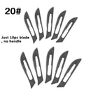 10 pc 20#--23# Carbon Steel Surgical Scalpel Blades + 1pc 4# Handle Scalpel DIY Cutting Tool PCB Repair Animal Surgical Knife