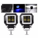 Krator 2PCS 3Inch 12V 24V 6500K 40W Waterproof Square LED Angel Eyes Light Bar Offroad Car Boat led Work Light - PanasiaMarine.Com