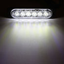 DC12-24V 18W 6 LED Amber/Red/White Car Truck Motorcycle Emergency Beacon Warning Hazard Flash Strobe Underbody Turn Light Bar - PanasiaMarine.Com
