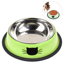 2019 New Stainless Steel Paint Pet Cat Bowl Pet Bowl Stainless Steel Non-Skid Rubber Base Dog Bowl Cat Bowl For Food Water - PanasiaMarine.Com