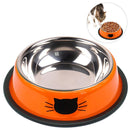 2019 New Stainless Steel Paint Pet Cat Bowl Pet Bowl Stainless Steel Non-Skid Rubber Base Dog Bowl Cat Bowl For Food Water - PanasiaMarine.Com