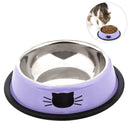 2019 New Stainless Steel Paint Pet Cat Bowl Pet Bowl Stainless Steel Non-Skid Rubber Base Dog Bowl Cat Bowl For Food Water - PanasiaMarine.Com