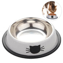 2019 New Stainless Steel Paint Pet Cat Bowl Pet Bowl Stainless Steel Non-Skid Rubber Base Dog Bowl Cat Bowl For Food Water - PanasiaMarine.Com