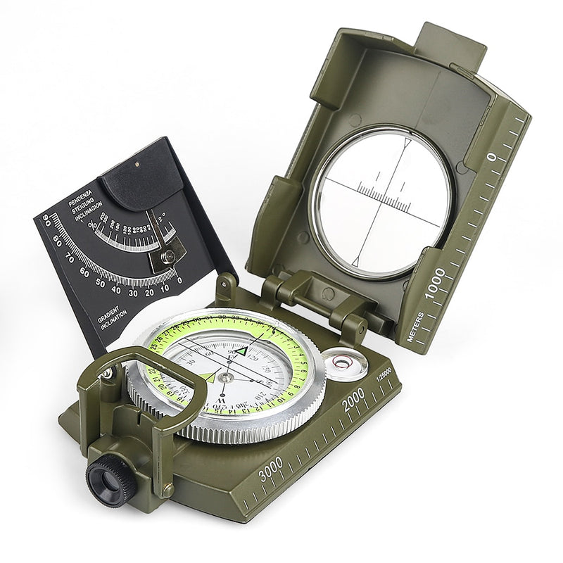 Multifunctional Compass All Metal Military Waterproof High Accuracy Compass with Bubble Level for Outdoor Activities - PanasiaMarine.Com
