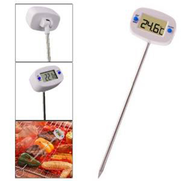 Digital Probe Cooking Thermometer Food Temperature Sensor LCD Display For BBQ Kitchen C/F Switch Silver - PanasiaMarine.Com