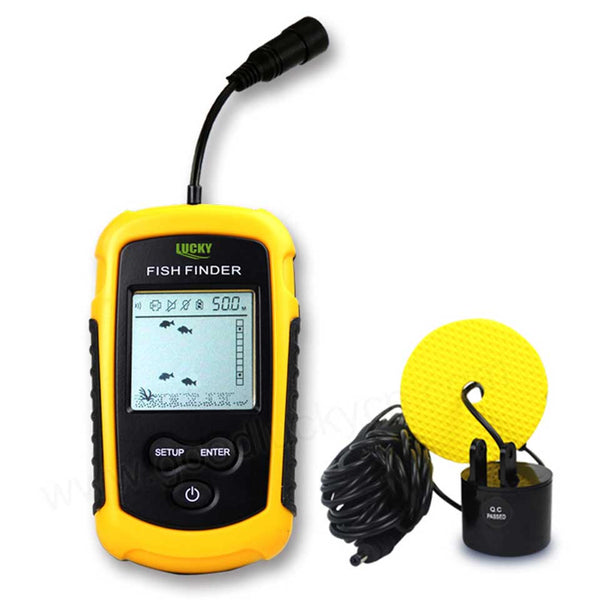 Portable fish finder depth sonar Sounder Alarm Transducer Fishfinder 0.7-100m fishing echo sounder with English Display - PanasiaMarine.Com