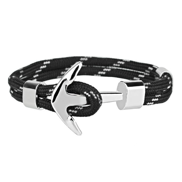 Kirykle Hot Sale Couple Bracelets Fashion Alloy Anchor Bracelets Bangles braided Polyester Rope Bracelets for Women Men Gifts - PanasiaMarine.Com