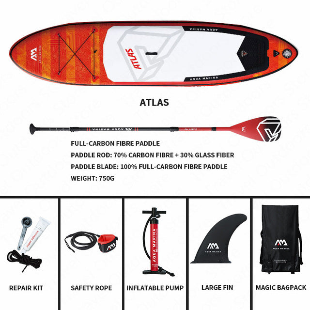 AQUA MARINA ATLAS Surfing Board New Surf Board SUP Surfboards Inflatable Surf Board Stand Up Paddleboard Surf Board 366*84*15cm - PanasiaMarine.Com