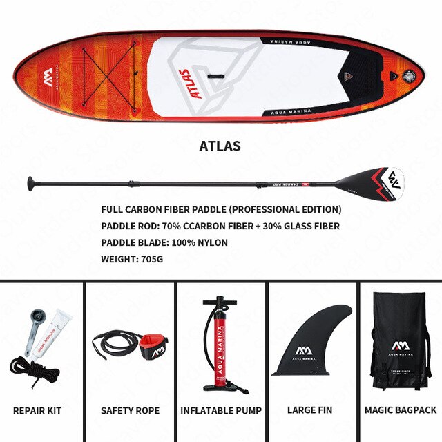 AQUA MARINA ATLAS Surfing Board New Surf Board SUP Surfboards Inflatable Surf Board Stand Up Paddleboard Surf Board 366*84*15cm - PanasiaMarine.Com