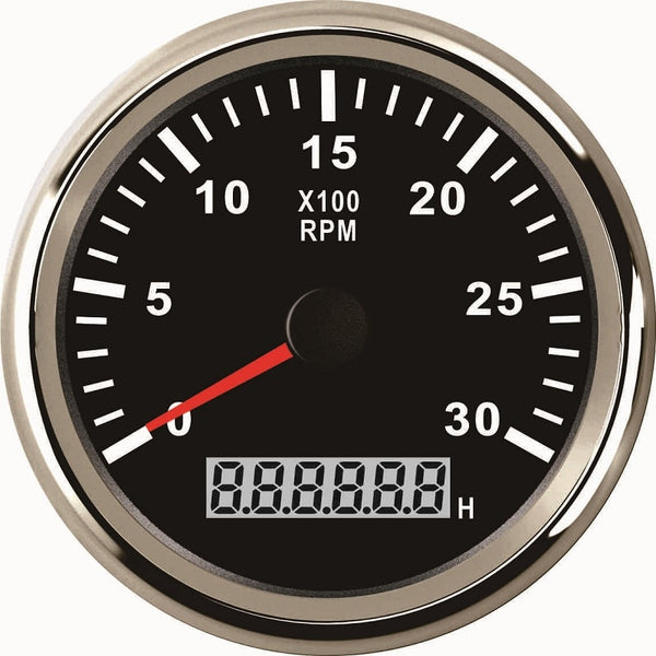 85mm  Tachometer 3000RPM With Hourmeter Truck Car Boat Diesel Engine Tacho Meter RPM Gauge REV Counter With Backlight  M16 M18 - PanasiaMarine.Com