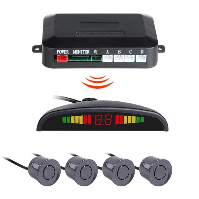 12V Auto Parktronic LED Parking Sensor With 4 Sensors Reverse Backup Car Parking Radar Monitor Detector System Backlight Display - PanasiaMarine.Com