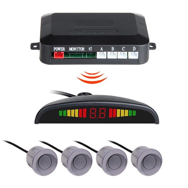 12V Auto Parktronic LED Parking Sensor With 4 Sensors Reverse Backup Car Parking Radar Monitor Detector System Backlight Display - PanasiaMarine.Com