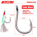 5pcs/set Stainless Steel Barbed Assist Feather Hooks Jigging Hook with Flasher Fish Skin Sea Ice Ocean Boat All Fishing Position - PanasiaMarine.Com