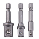 3pcs/set Chrome Vanadium Steel Socket Adapter Hex Shank to Square Extension Drill Bits Bar Hex Bit Set Tools  tightly - PanasiaMarine.Com