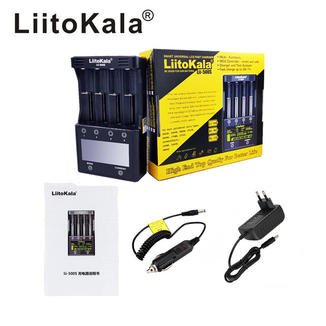 Liitokala lii-500 lii-500S LCD 3.7V 1.2V 18650 26650 21700 Battery Charger with screen ,Test the battery capacity Touch control - PanasiaMarine.Com