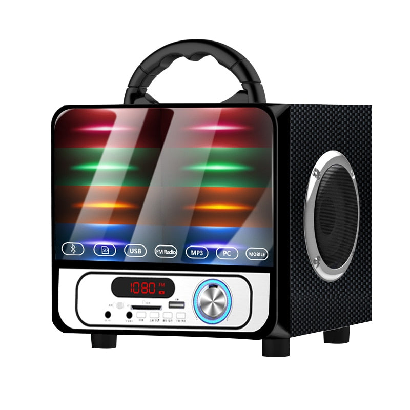 Portable Loudspeaker Outdoor Subwoofer Wireless Bluetooth Speaker Mini Home Radio TF AUX USB Colorful Lights Hifi Speakers A18 - PanasiaMarine.Com
