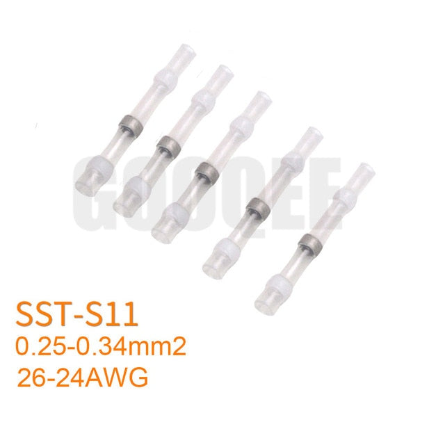 5/10/20/30PCS SST-S11 S21 S31 S41 Heat Shrink Butt Wire Connectors Waterproof Tinned Copper Solder Seal Terminals Kit Set - PanasiaMarine.Com