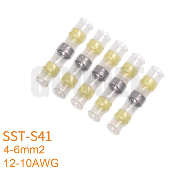 5/10/20/30PCS SST-S11 S21 S31 S41 Heat Shrink Butt Wire Connectors Waterproof Tinned Copper Solder Seal Terminals Kit Set - PanasiaMarine.Com