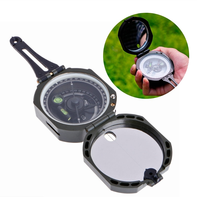 Handheld Type High Precision Magnetic Pocket Transit Geological Compass Scale 0-360 Degrees Outdoor Direction Setting Tool - PanasiaMarine.Com