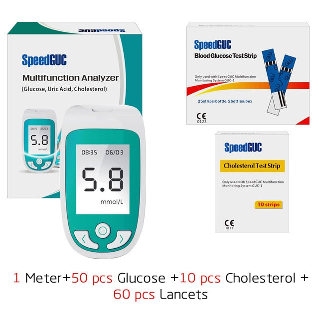 3in1 Multi-Function Cholesterol&Uric acid& blood glucose meter Monitoring system Diabetes Gout Device with Test Strips &Lancets - PanasiaMarine.Com