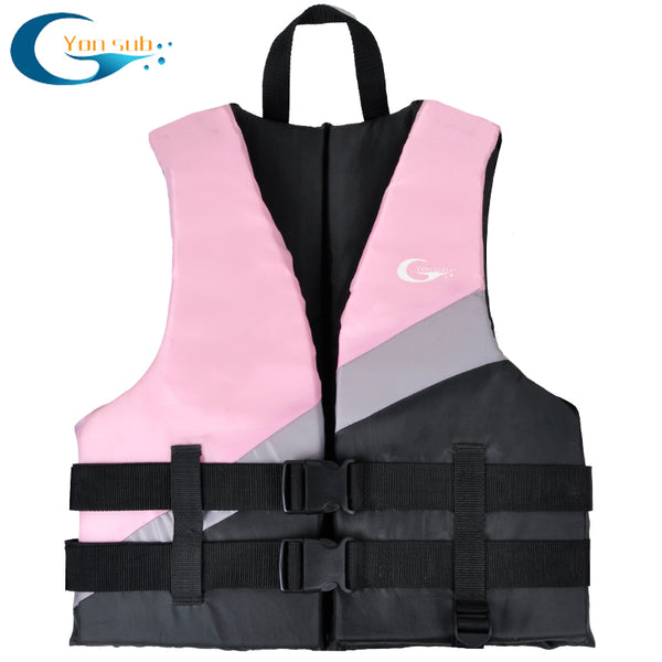 Adult Life Vest Thicken High Buoyancy Life Jacket Water Sports Equipment For Rafting Swimming Sailing Boating Blue & Pink YL1233 - PanasiaMarine.Com