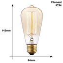 Retro Edison Light Bulb E27 220V 40W ST64 G80 G95 T10 T45 T185 A19 A60 Filament Incandescent Ampoule Bulbs Vintage Edison Lamp - PanasiaMarine.Com
