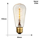 Retro Edison Light Bulb E27 220V 40W ST64 G80 G95 T10 T45 T185 A19 A60 Filament Incandescent Ampoule Bulbs Vintage Edison Lamp - PanasiaMarine.Com