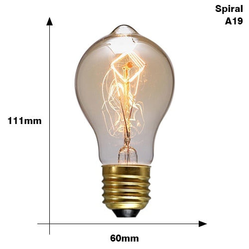 Retro Edison Light Bulb E27 220V 40W ST64 G80 G95 T10 T45 T185 A19 A60 Filament Incandescent Ampoule Bulbs Vintage Edison Lamp - PanasiaMarine.Com