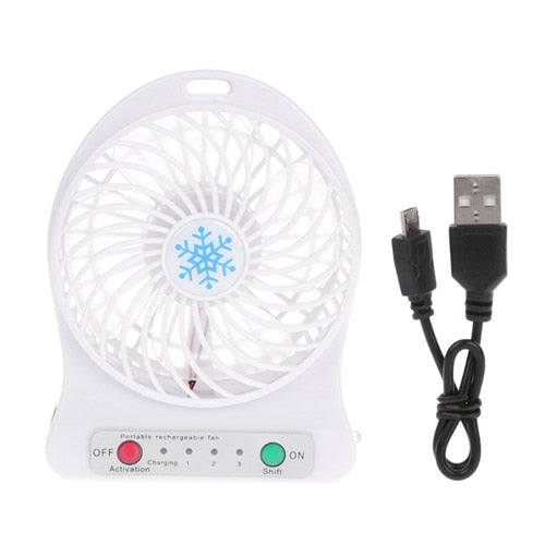 Portable LED Light  Mini Fan Air Cooler Mini Desk USB Fan Third Wind USB Fan Rechargeable ABS Portable Office Outdoor Home - PanasiaMarine.Com