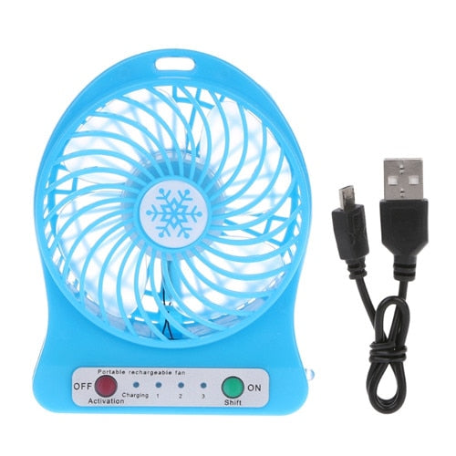Portable LED Light  Mini Fan Air Cooler Mini Desk USB Fan Third Wind USB Fan Rechargeable ABS Portable Office Outdoor Home - PanasiaMarine.Com