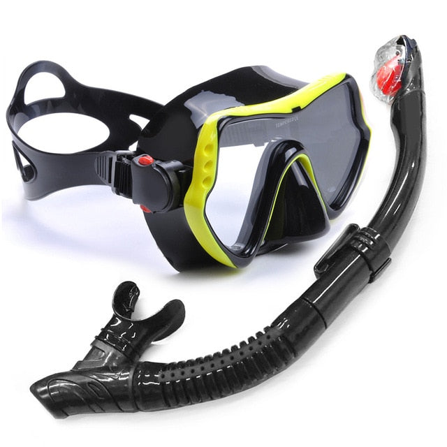 YFXcreate Professional Scuba Diving Mask and Snorkels Anti-Fog Goggles Glasses Diving Swimming Easy Breath Tube Set - PanasiaMarine.Com